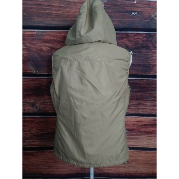 L.L. Bean Faux Fur Lined Hooded Vest tan Women Size medium - Picture 3 of 7